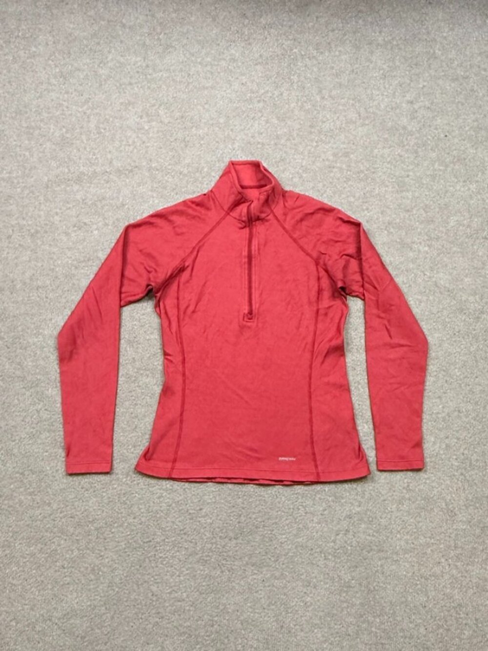 Patagonia Quarter Zip Shirt Women's Size S Red Long Sleeve Hiker Outdoor Slim